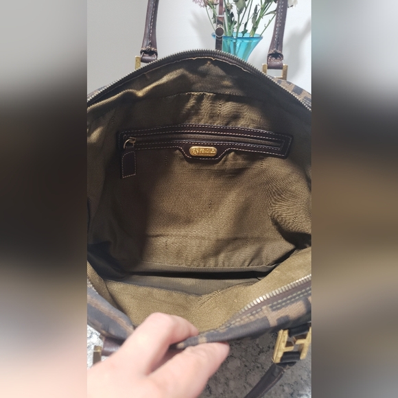 Fendi Zucca Vintage 2way Canvas Leather Handbag - Picture 5 of 13